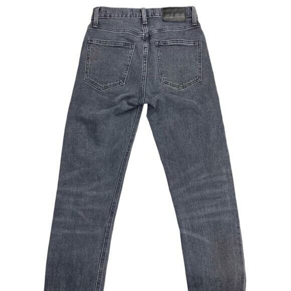 DENIM FORUM Aritzia The Yoko High Rise Slim Jean Sz 23 Frayed Cut Off Hem - Picture 10 of 12